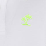 Weißes Piquet-Poloshirt für Jungen mit neongelbem St. Barth-Logo
