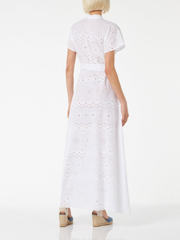 Weißes Sangallo-Kleid für Damen
