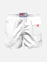 Boy swim shorts with Wolf of St. Barth embroidery