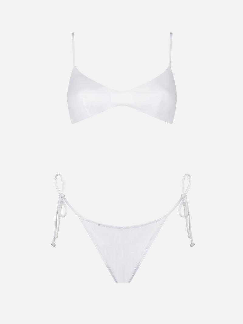 Weißer Triangel-Bikini für Damen