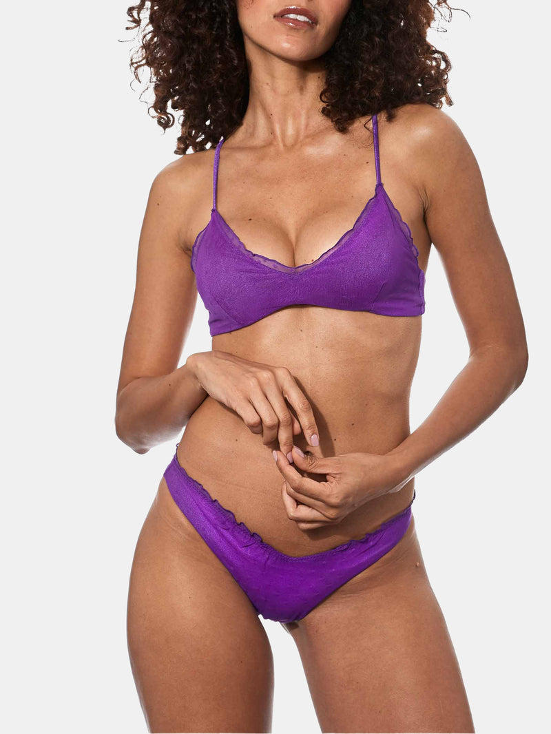 Woman purple bralette bikini