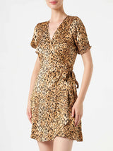 Woman short dress with leopard print