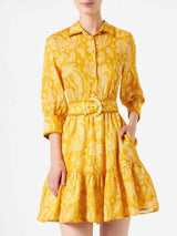 Paisley print linen short dress Daisy