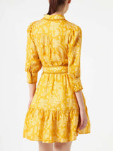 Paisley print linen short dress Daisy