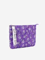 Puffer pochette with paisley print