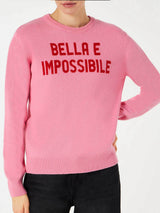 Woman sweater with Bella e Impossibile print