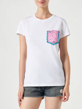 Damen-T-Shirt aus Baumwolle mit Tasche
