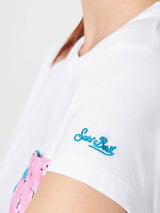 T-shirt da donna in cotone con taschino