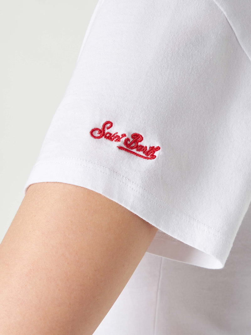 Woman cotton t-shirt with embroidery | LA MILANESE SPECIAL EDITION