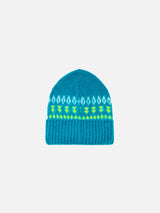 Woman ultra soft beanie with nordic jacquard