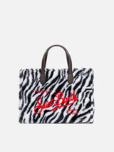 Zebra teddy fabric Vivian handbag