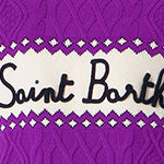 Damenpullover mit halbem Rollkragen und Saint Barth-Schriftzug