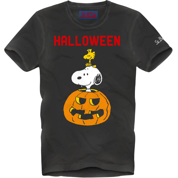 T-shirt da uomo in cotone pesante con stampa Halloween | SNOOPY - EDIZIONE SPECIALE PEANUTS™
