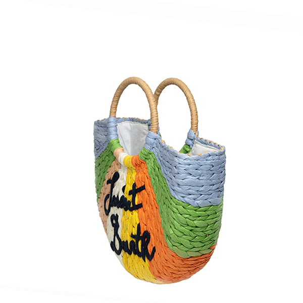 straw bags with round handle