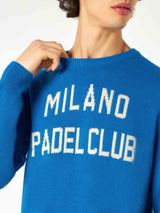 Maglia da uomo con stampa jacquard Milano Padel Club