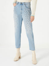Woman jeans with rhinestones