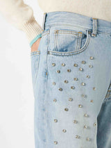 Woman jeans with rhinestones