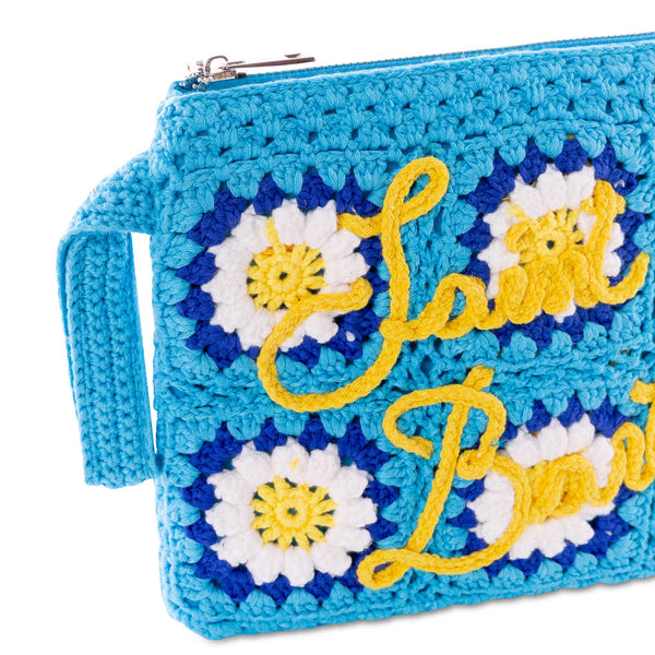 Parisienne crochet pochette with daisy embroidery