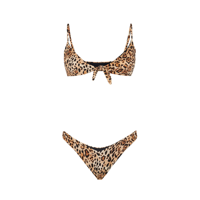 Bikini da donna a bralette con stampa leopardata