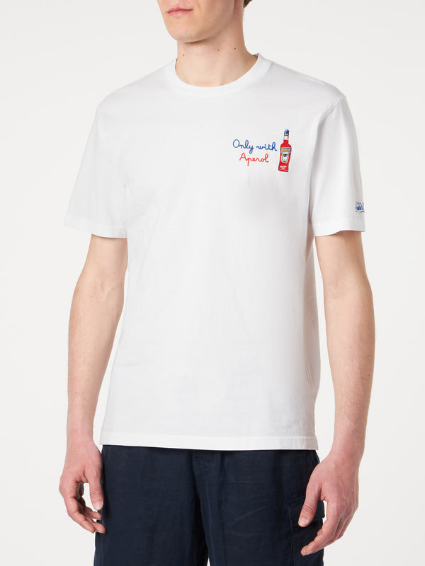 Herren-T-Shirt mit „Only with Aperol“-Stickerei vorne | APEROL SONDEREDITION
