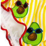 Girl bandeau bikini with avocado print