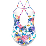 Girl one piece swimsuit with butterfly print