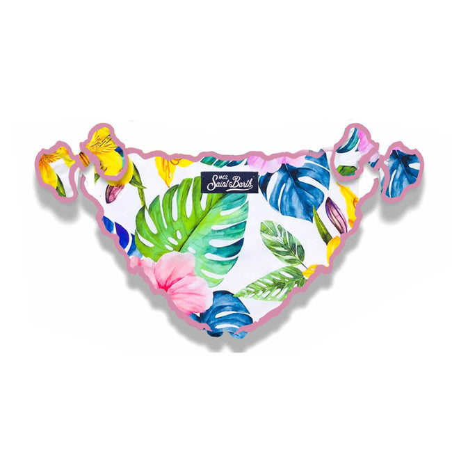 Girl swim briefs tropical print