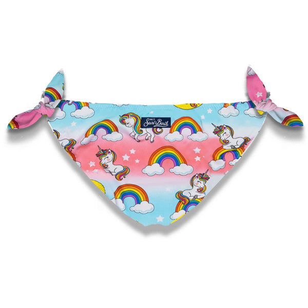Mädchen-Badehose mit Einhorn- und Regenbogen-Print
