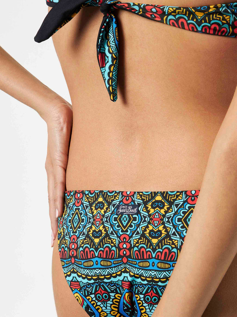 Etchnic print bandeau bikini