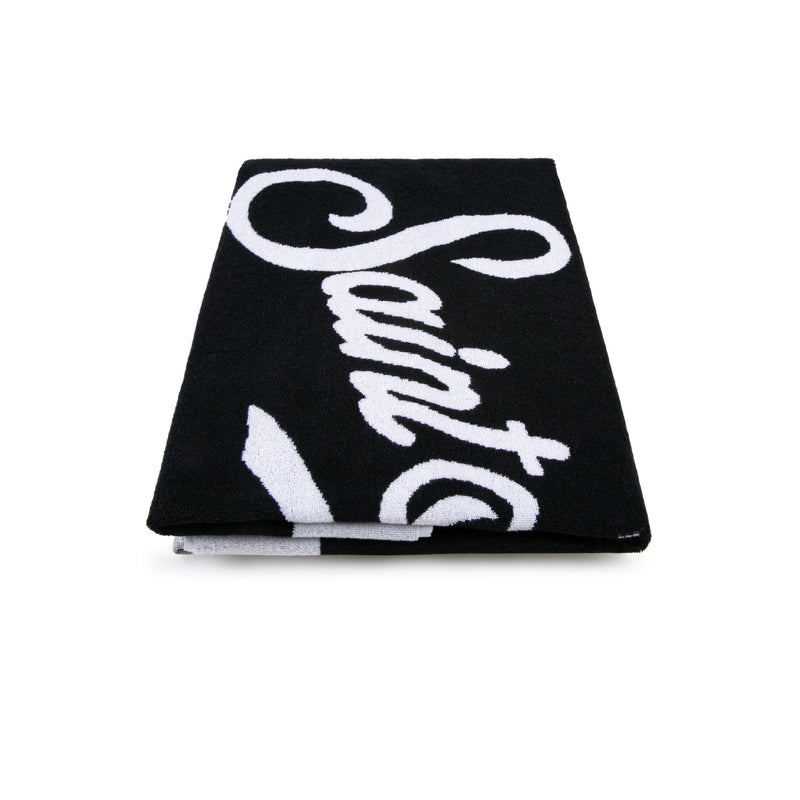 Terry beach towel with white frame