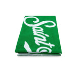 Beach towel with green frame