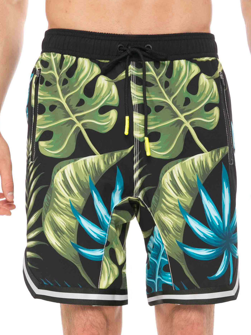 Pantaloncini da bagno con stampa tropicale stile surf