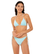 Woman water green terry triangle bikini
