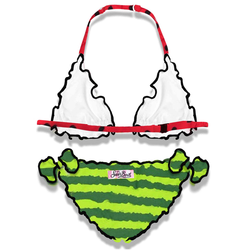 Girl triangle bikini with watermelon print