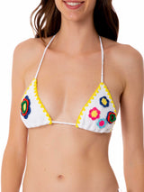 Woman crochet triangle top swimsuit