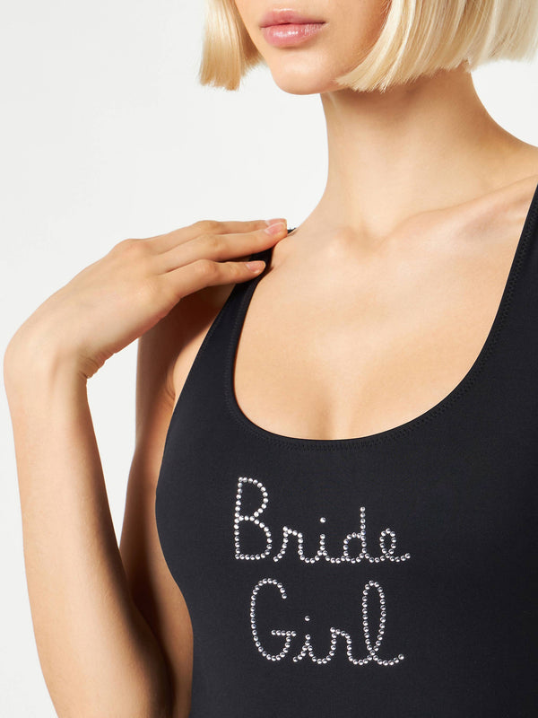 Einteiliger Damen-Badeanzug mit Bride Girl-Strassstickerei