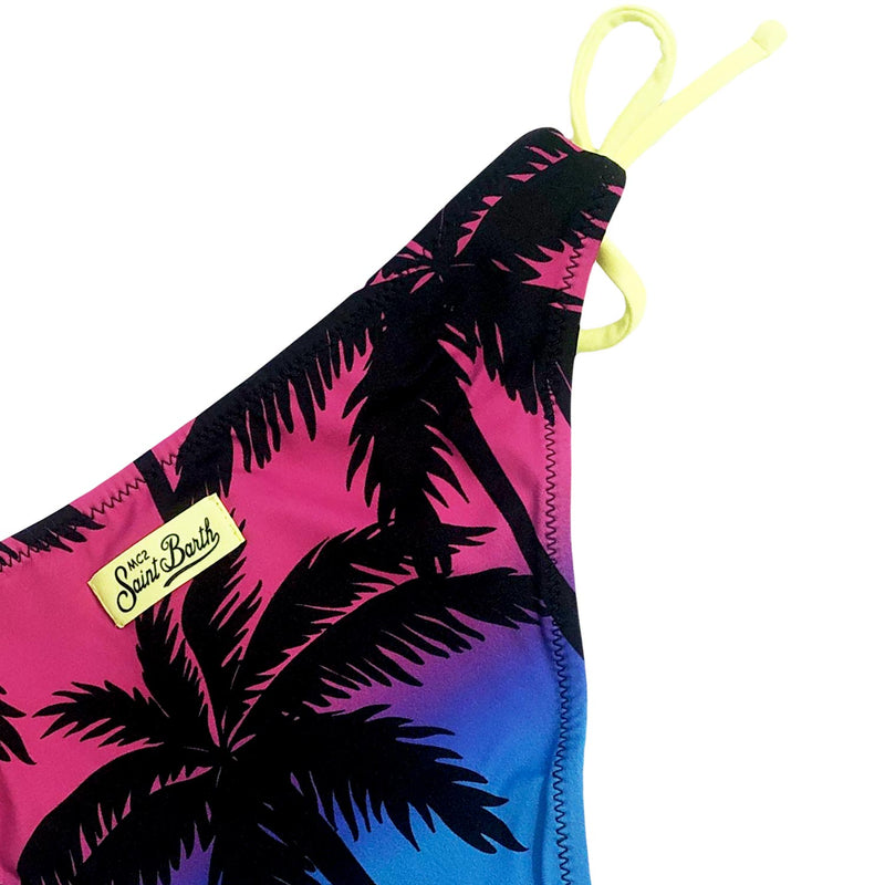 Girl bikini palm gradient print