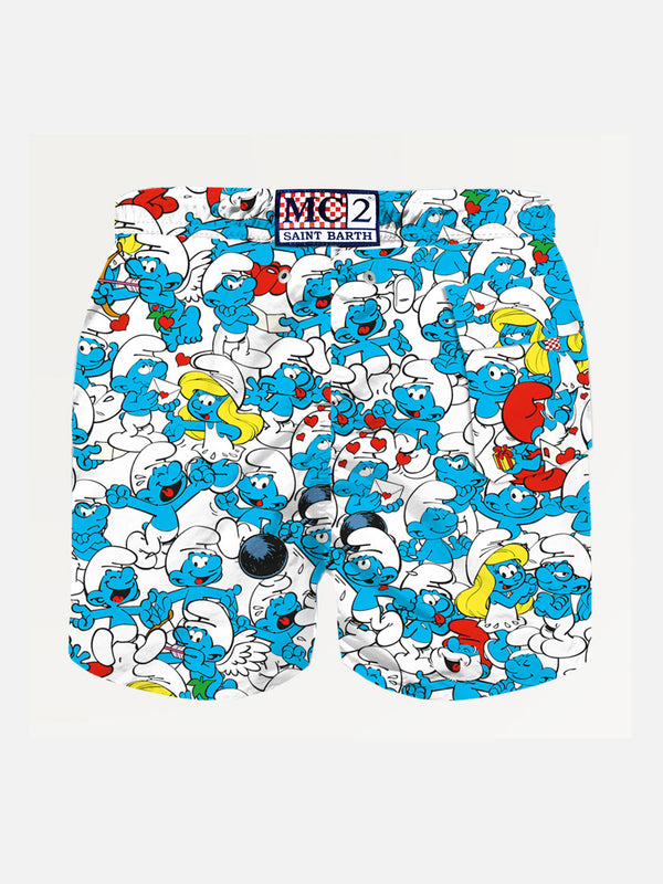 Boy swim shorts with Smurf all over print | SMURFS SPECIAL EDITION