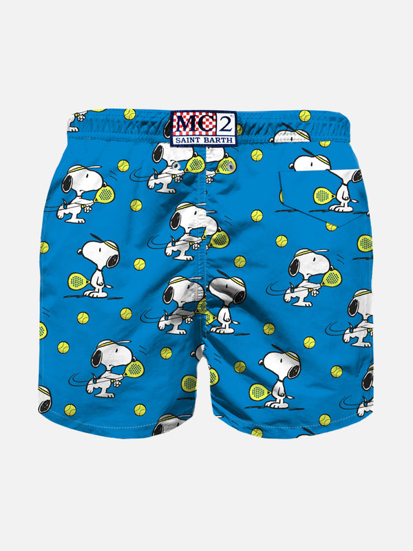 Boy light fabric swim shorts with Snoopy Padel print | SNOOPY - PEANUTS™ SPECIAL EDITION