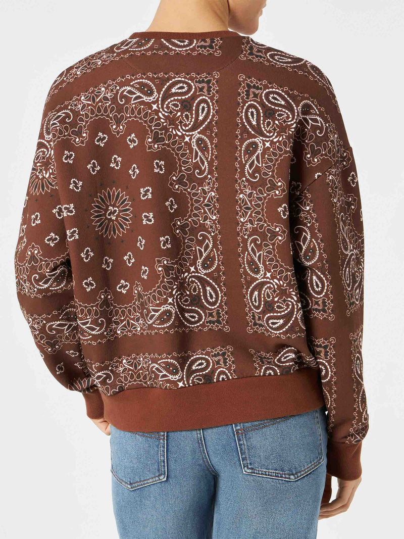 Damen-Fleece-Sweatshirt mit Bandana-Print