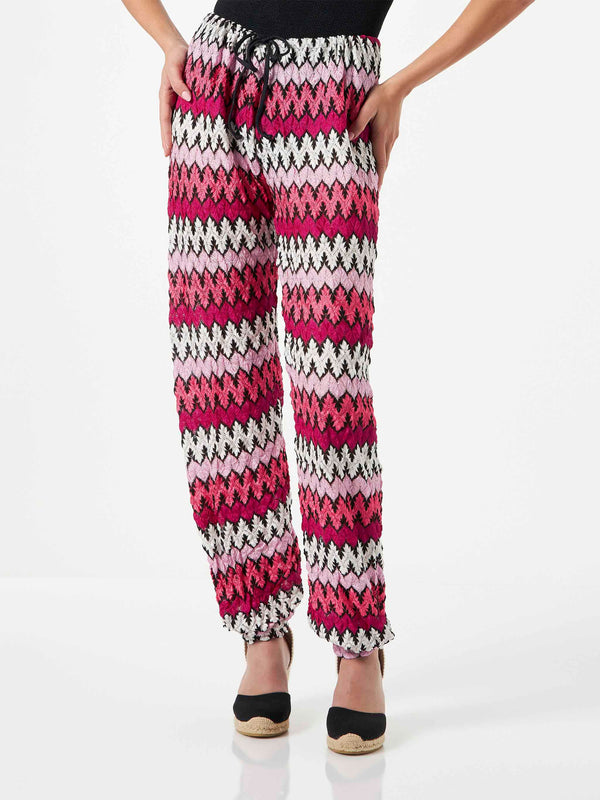 Chevron knitted jogger pants