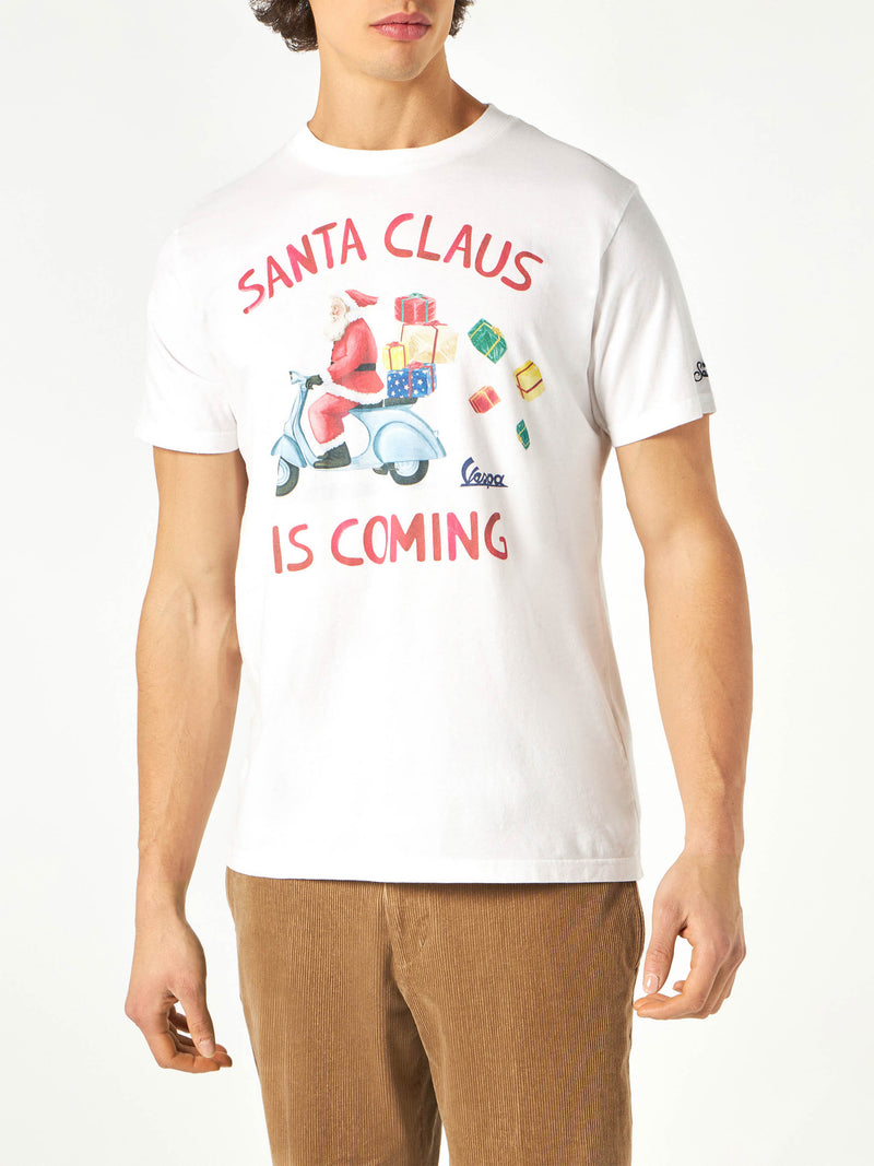 T-shirt Man Santa Claus is Coming print -  Vespa Special Edition®