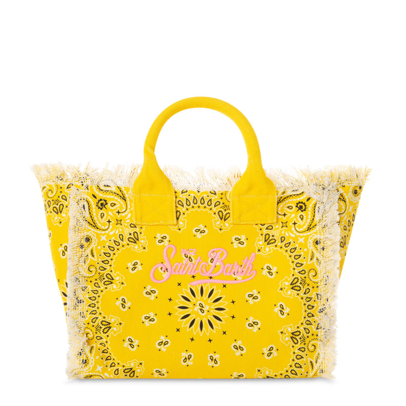 Colette canvas handbag with yellow bandanna print