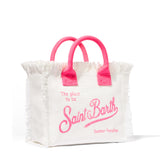 Colette-Tasche aus weißem und rosa Baumwollcanvas
