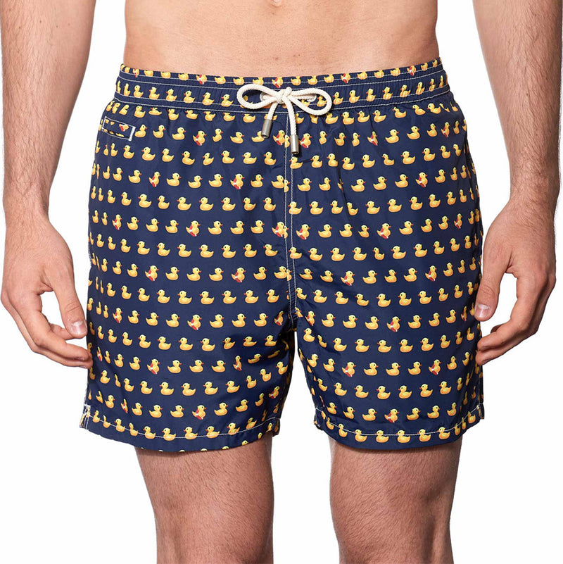 Light fabric man swim shorts ducky print