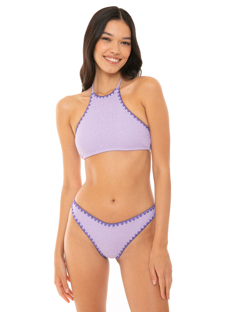 Crochet bikini with halter top