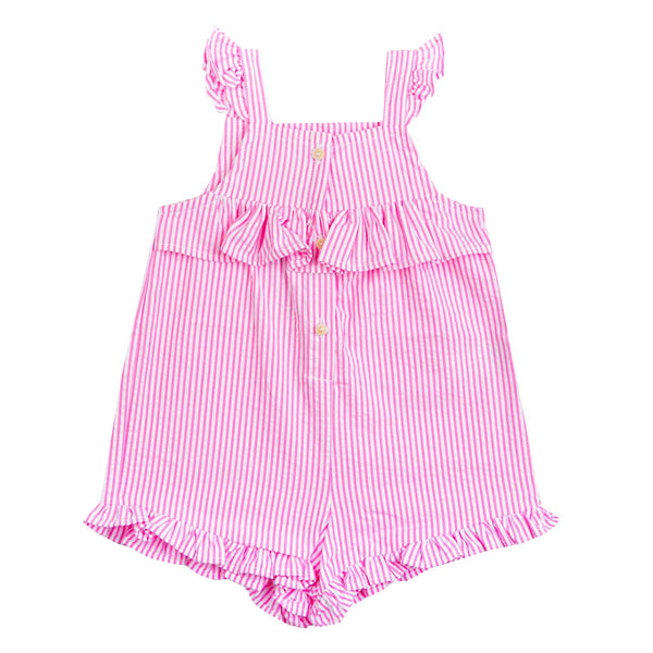 Vestitino per neonata con stampa a righe rosa