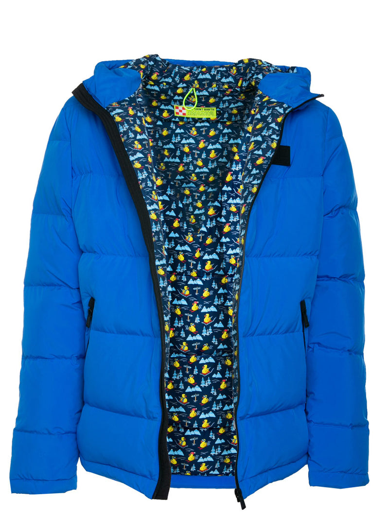 Bluette hooded down padded jacket ducky print lining