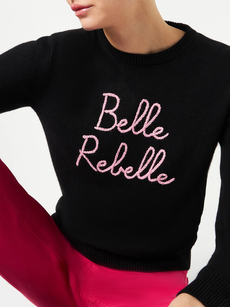 Woman sweater with Belle Rebelle embroidery