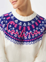 Woman nordic sweater with Cortina embroidery